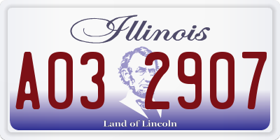 IL license plate A032907