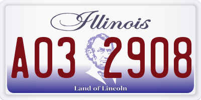 IL license plate A032908