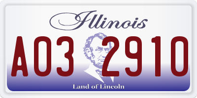 IL license plate A032910