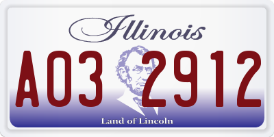IL license plate A032912