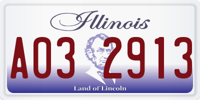 IL license plate A032913