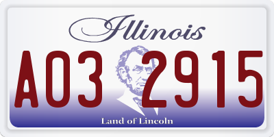 IL license plate A032915
