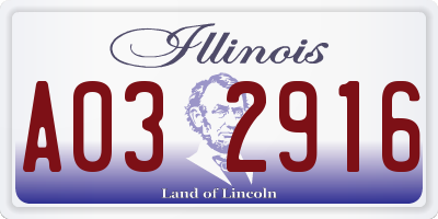 IL license plate A032916