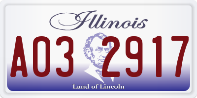 IL license plate A032917