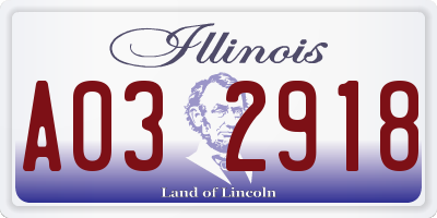IL license plate A032918