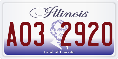 IL license plate A032920