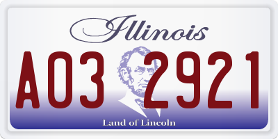 IL license plate A032921