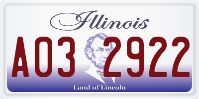 IL license plate A032922