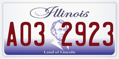 IL license plate A032923