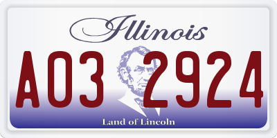 IL license plate A032924