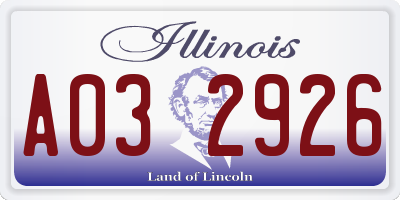 IL license plate A032926