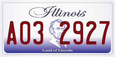 IL license plate A032927
