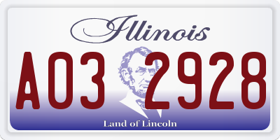 IL license plate A032928