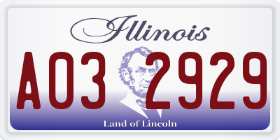IL license plate A032929