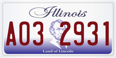 IL license plate A032931