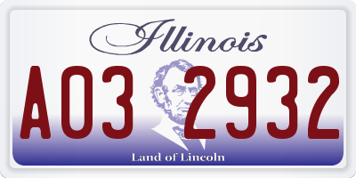IL license plate A032932