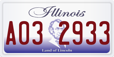 IL license plate A032933