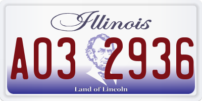 IL license plate A032936