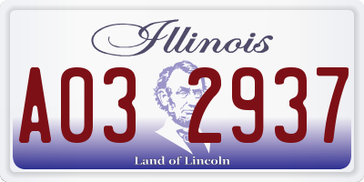 IL license plate A032937