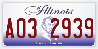 IL license plate A032939