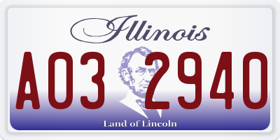 IL license plate A032940