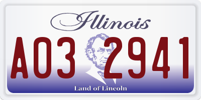 IL license plate A032941