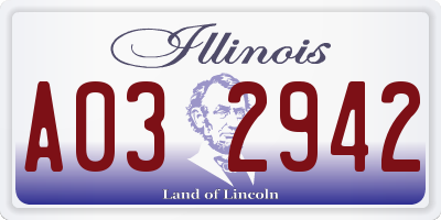 IL license plate A032942