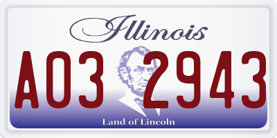 IL license plate A032943