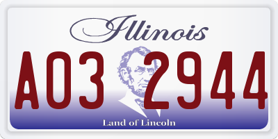 IL license plate A032944