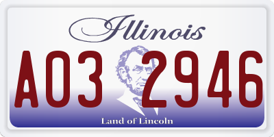 IL license plate A032946