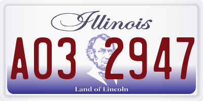 IL license plate A032947