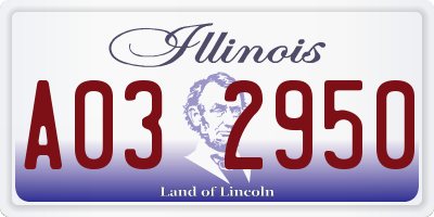 IL license plate A032950