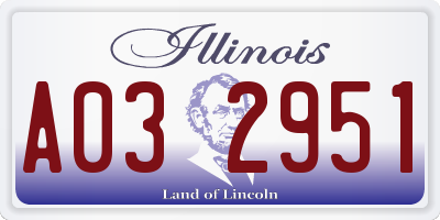 IL license plate A032951