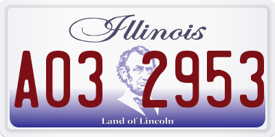 IL license plate A032953