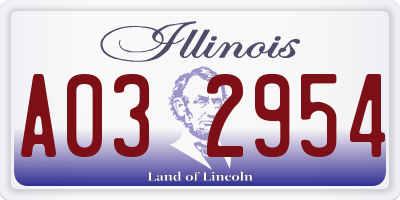 IL license plate A032954