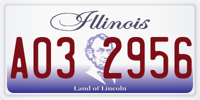 IL license plate A032956