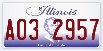 IL license plate A032957