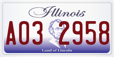 IL license plate A032958
