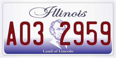 IL license plate A032959