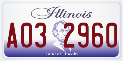 IL license plate A032960