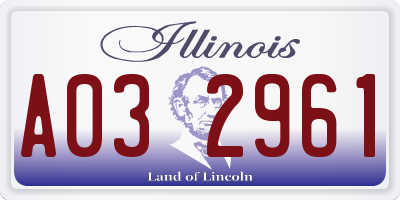 IL license plate A032961