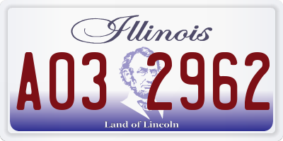 IL license plate A032962