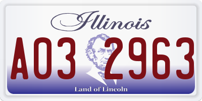 IL license plate A032963