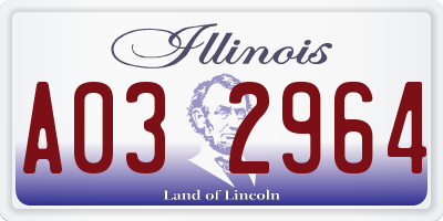 IL license plate A032964