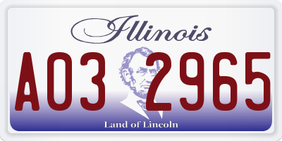 IL license plate A032965