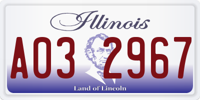 IL license plate A032967