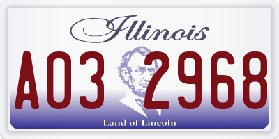 IL license plate A032968