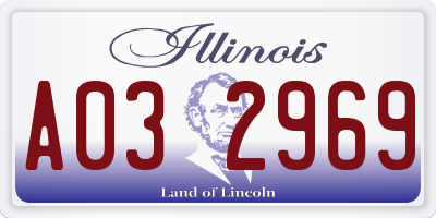 IL license plate A032969