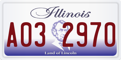 IL license plate A032970