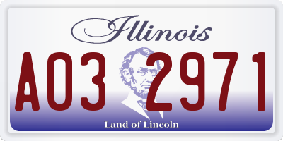 IL license plate A032971